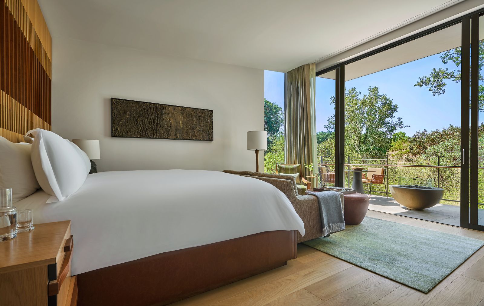 Deluxe forest view king room at Montage Healdsburg in Sonoma, California