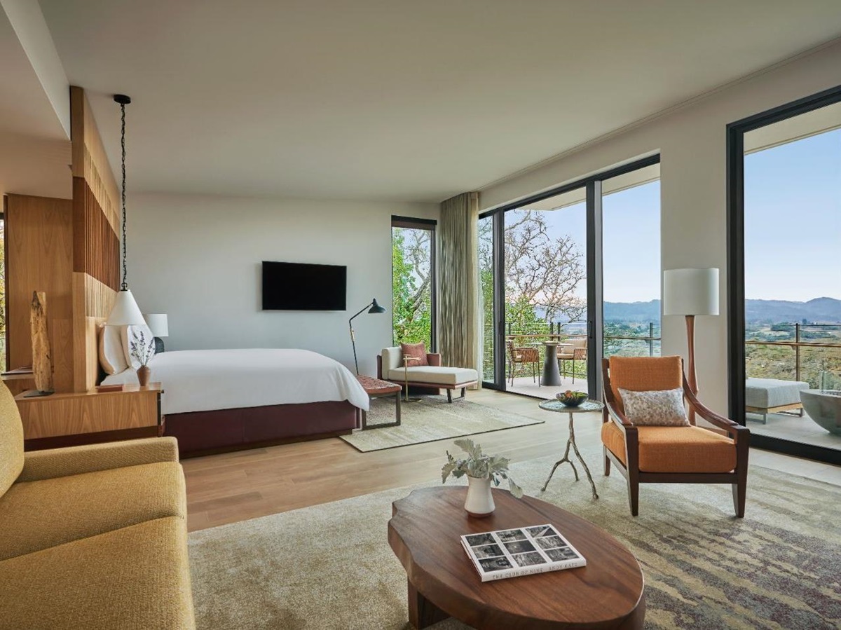 Guest suite living area at Montage Healdsburg in Sonoma, California
