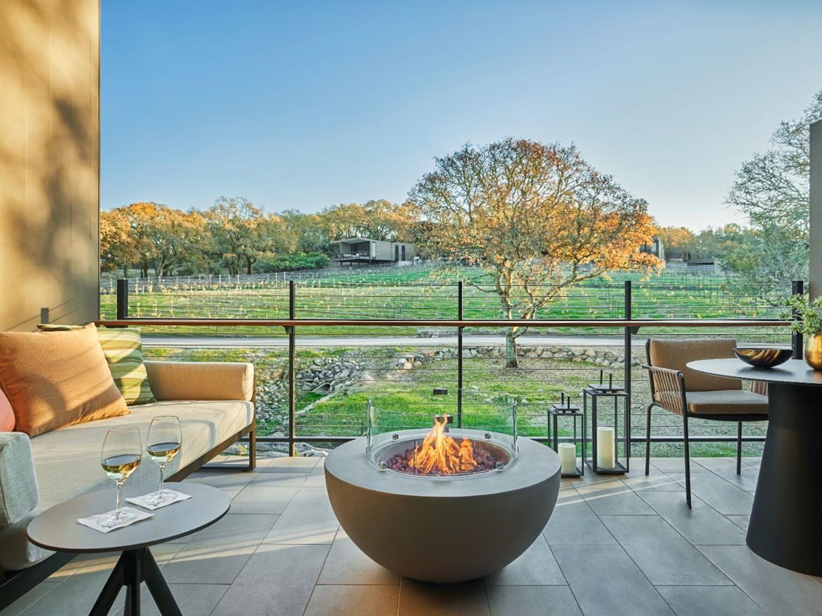 Terrace fire pit at Montage Healdsburg in Sonoma, California
