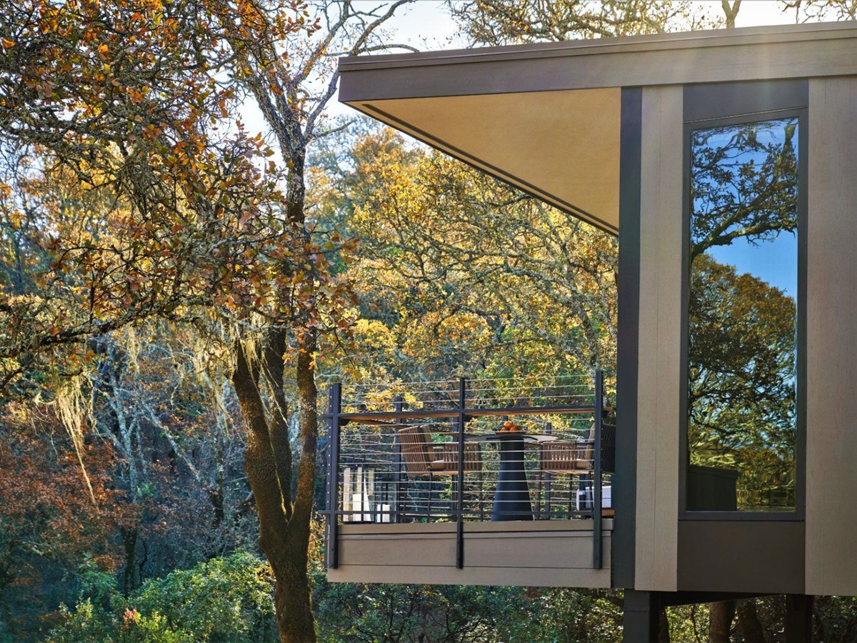 Exterior view of a guest suite terrace at Montage Healdsburg in Sonoma, California