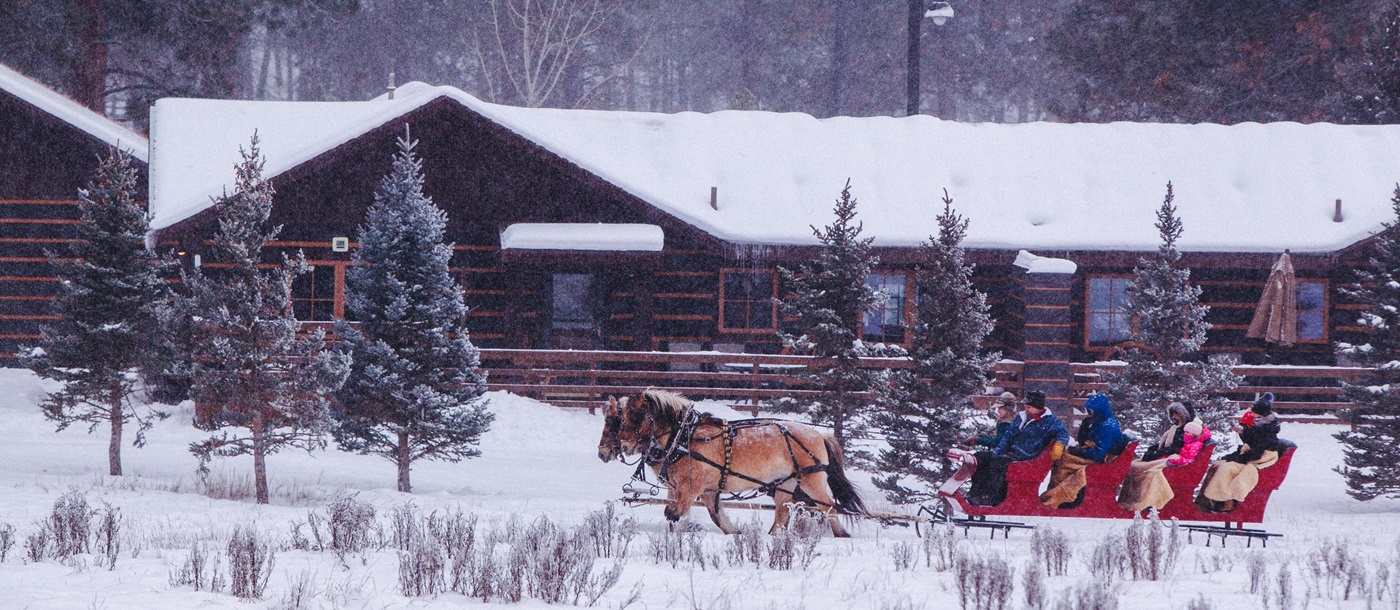 Sleigh ride at Paws Up Ranch-USA