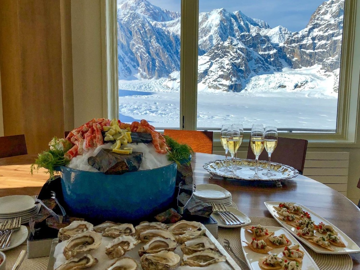 Fresh Alaskan seafood at Sheldon Chalet Alaska