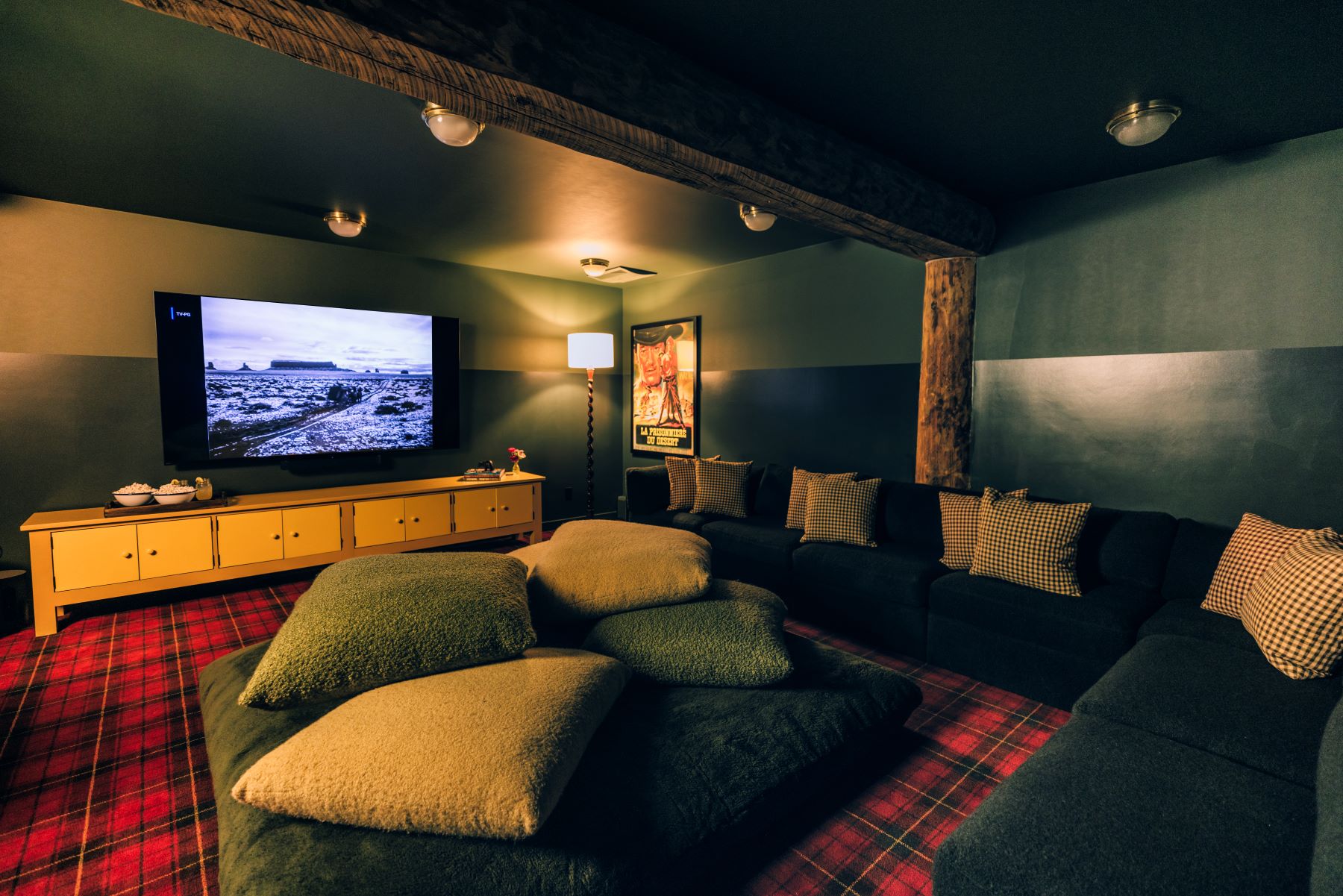 Indoor cinema at Smith Fork Ranch in Colorado
