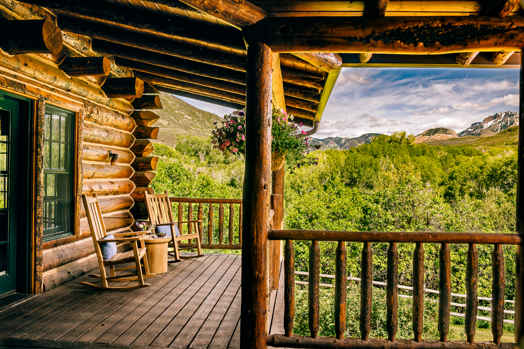 Guest room terrace at Smith Fork Ranch in Colorado