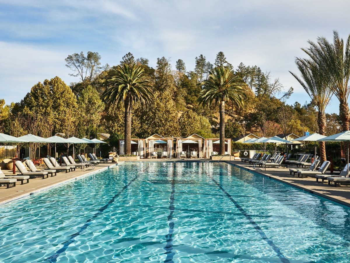 Pool at Solage Resort and Spa in Calistoga, California, USA