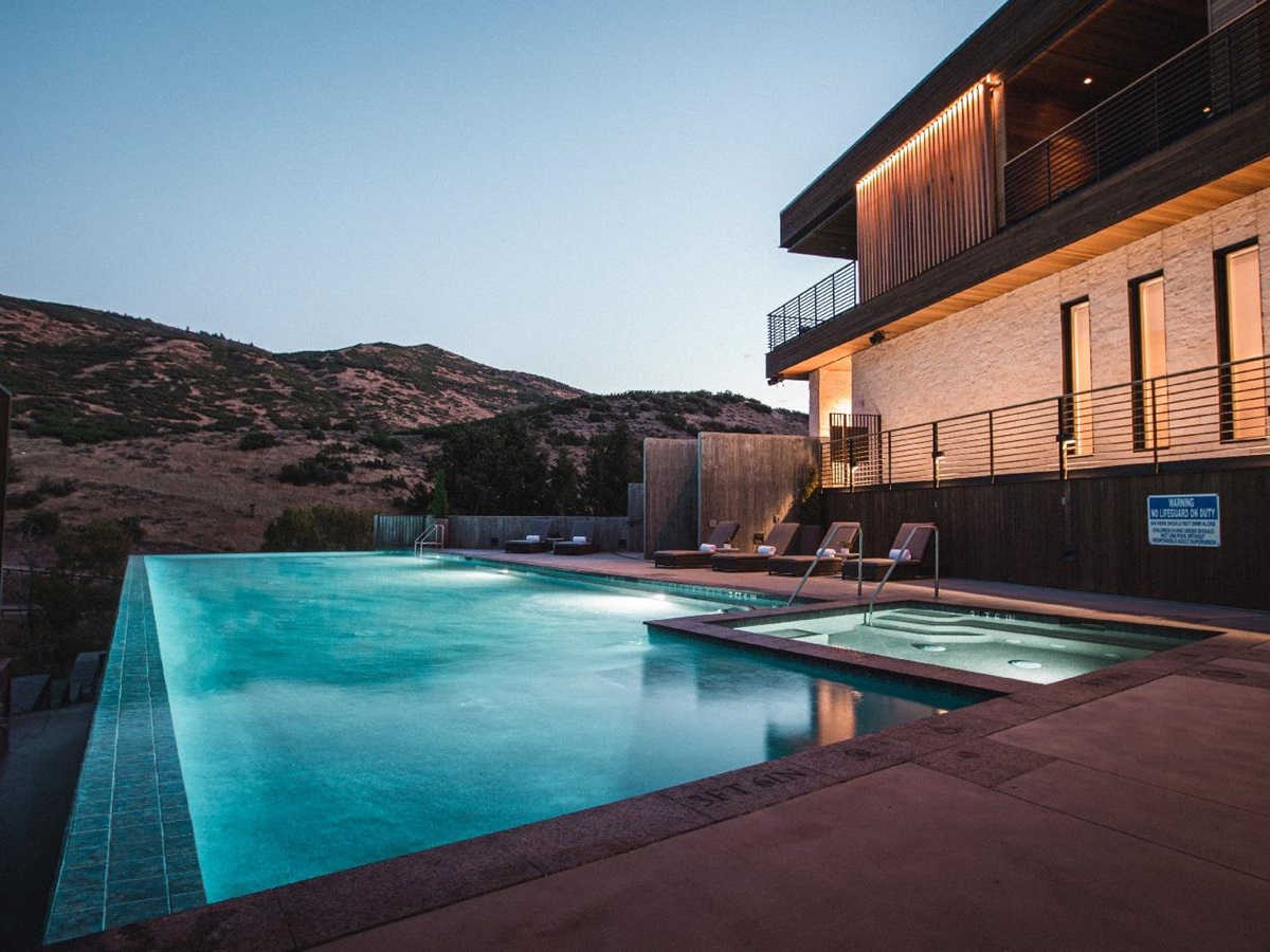 Swimming pool at The Lodge at Blue Sky in Utah USA