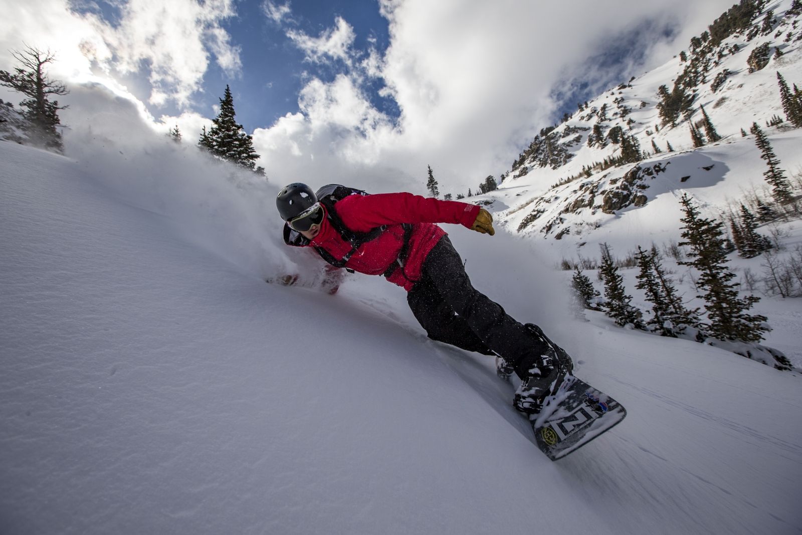 Winter snowboarding activity at luxury lodge The Lodge at Blue Sky