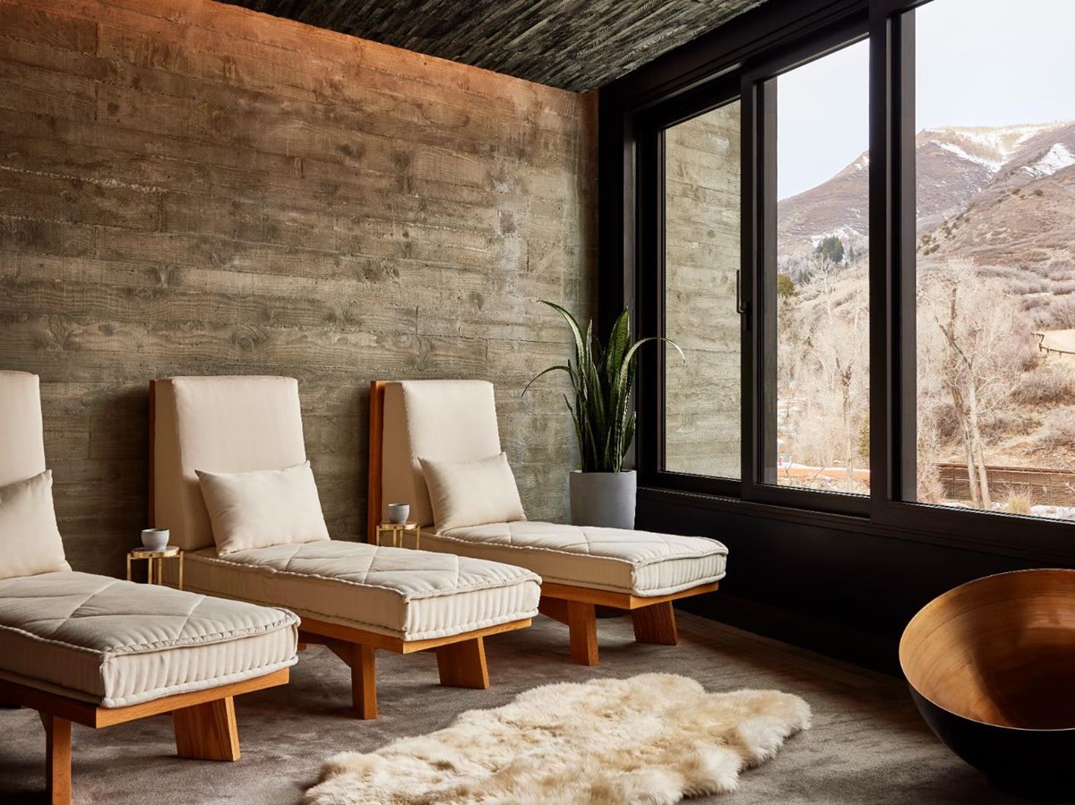 Spa treatment relaxation room at luxury lodge The Lodge at Blue Sky