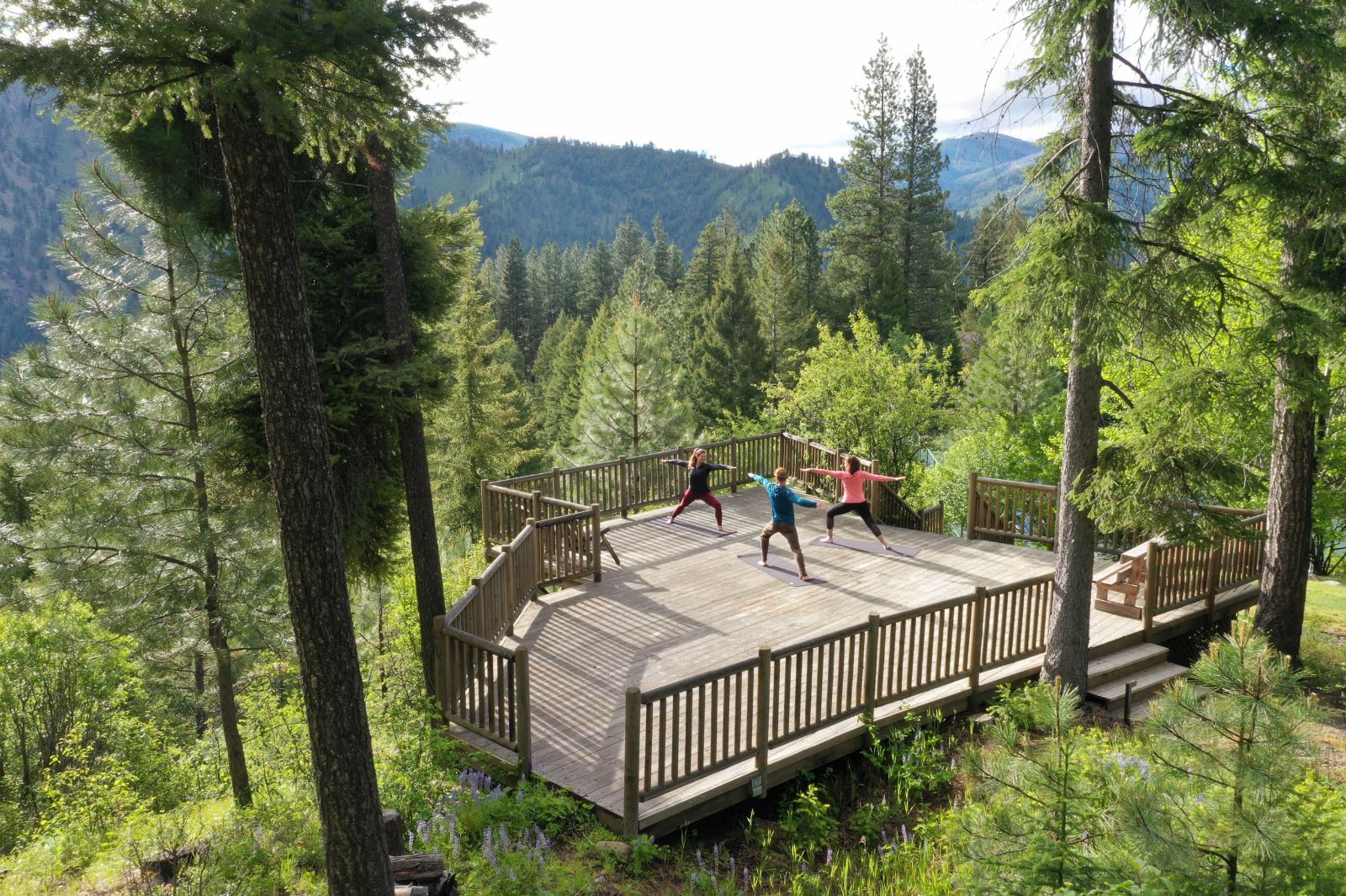 Yoga pavilion at Triple Creek Ranch in Montana, USA