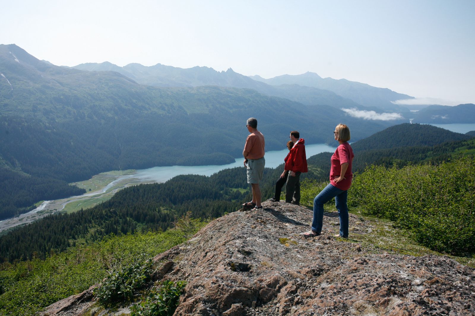 Hiking in the backcountry of Alaska near Tutka Bay Lodge, USA