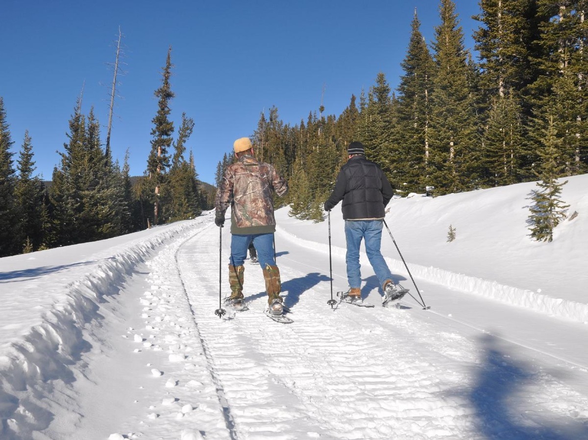 Cross country skiing from Ted Turner's Vermejo reserve in New Mexico USA
