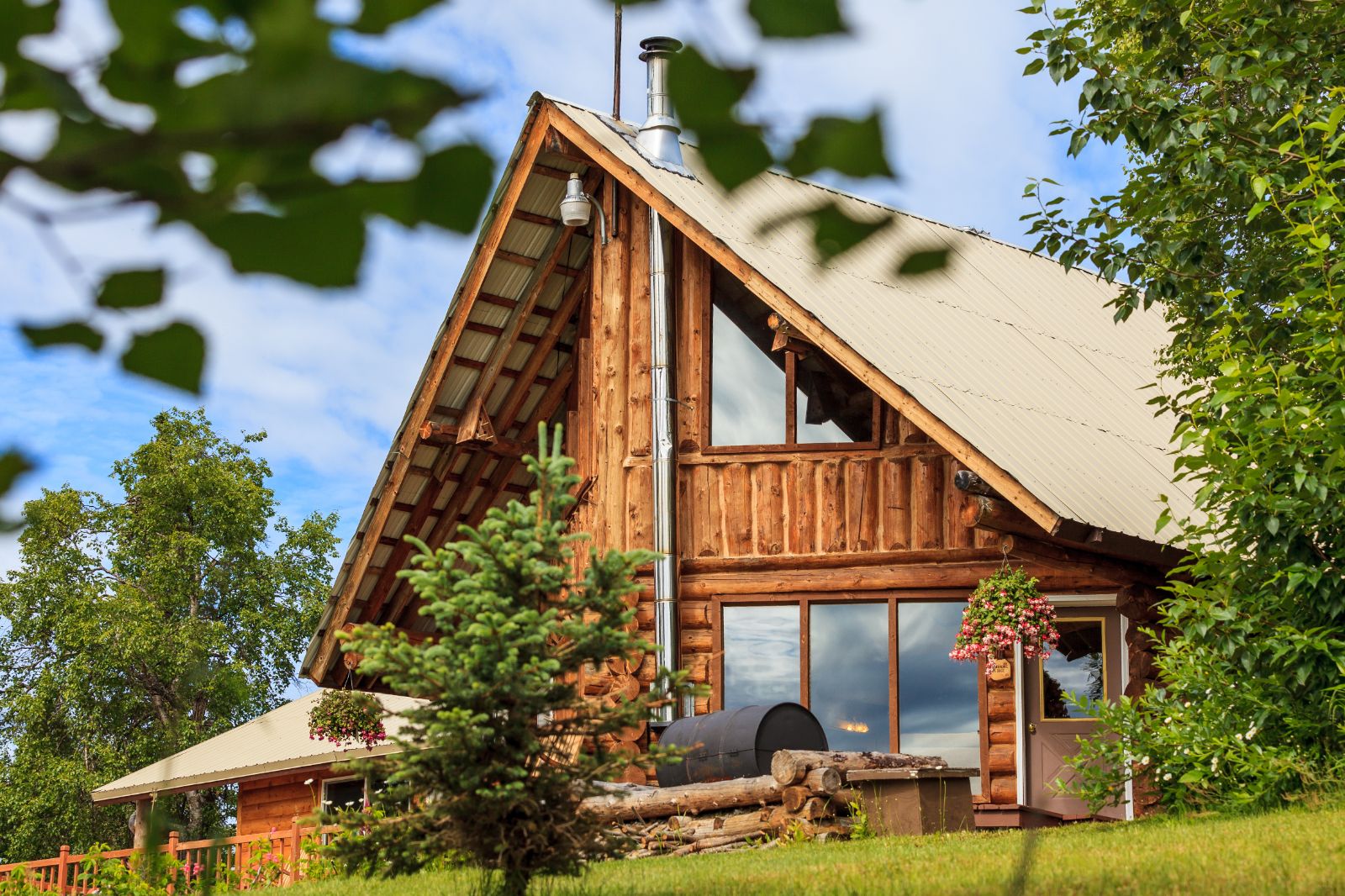 Exterior of the main lodge at Winterlake Lodge in Alaska, USA