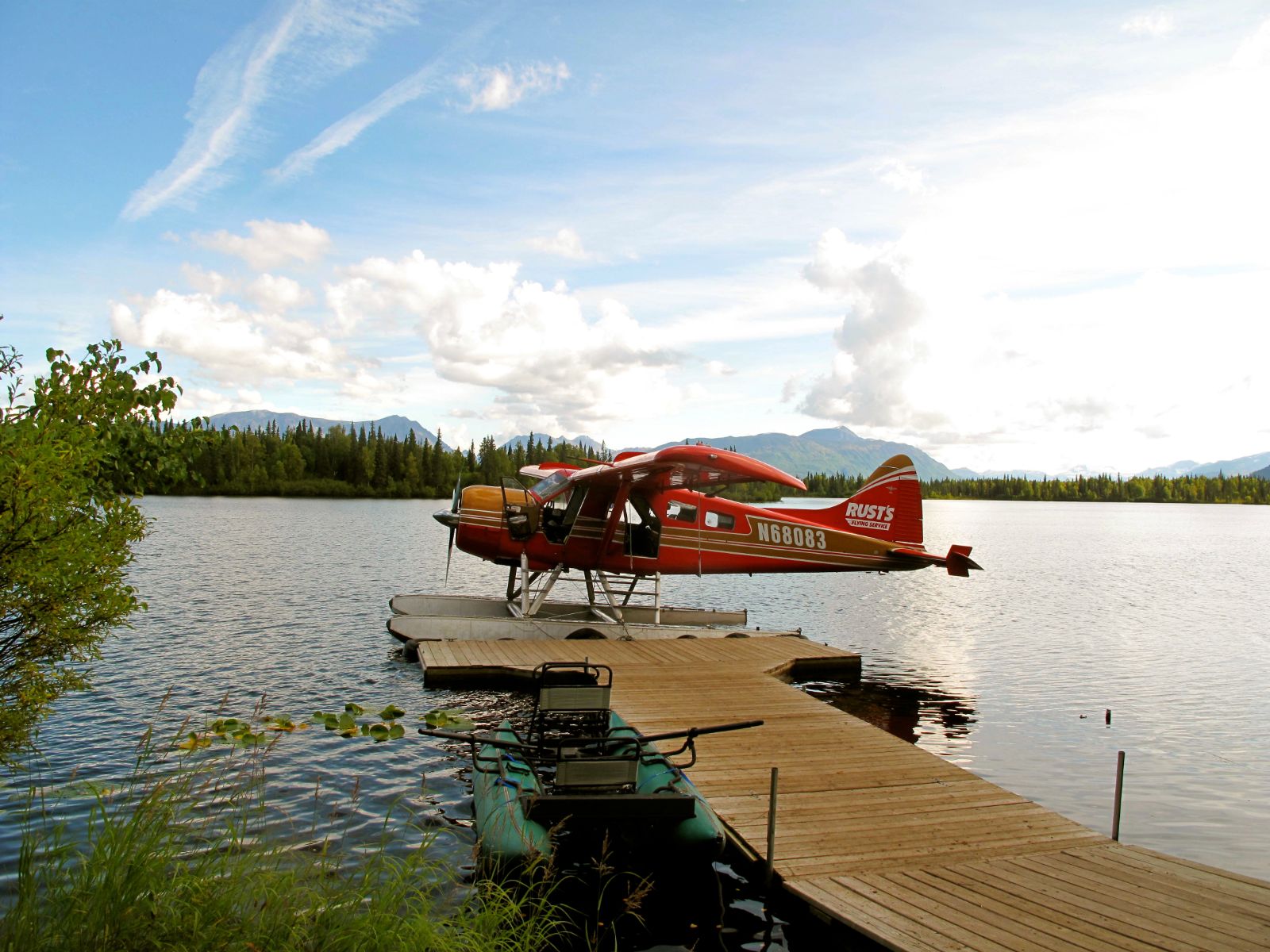 Plane dock at Winterlake Lodge in Alaska, USA