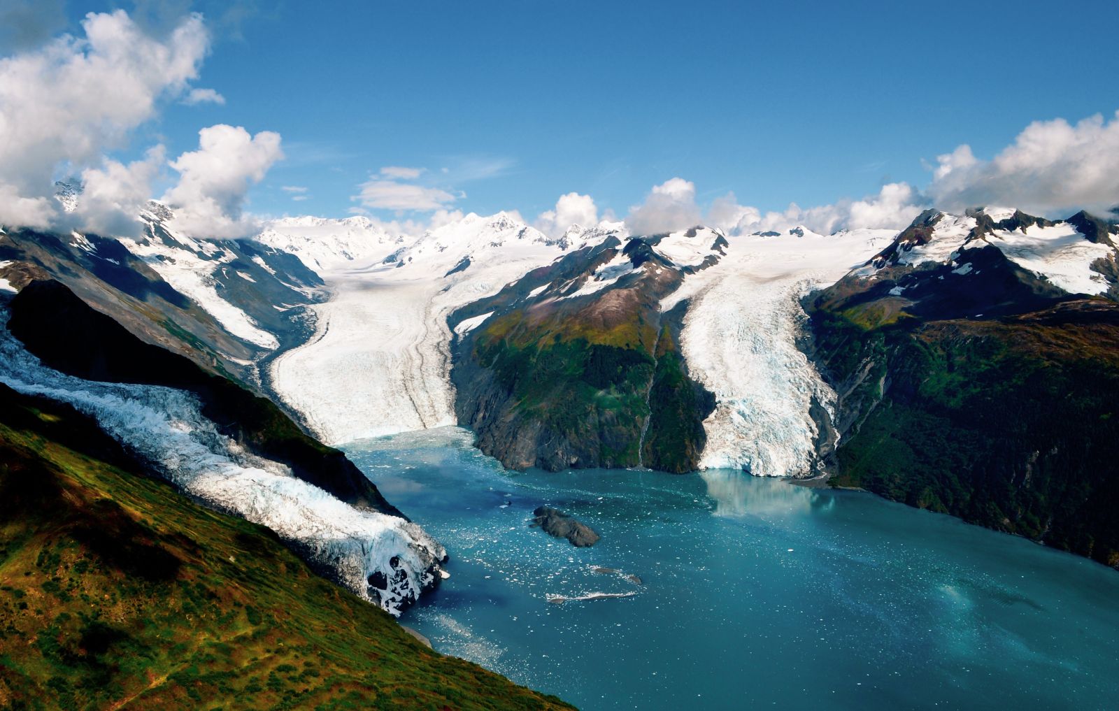 Glaciers and Prince William Sound in Alaska