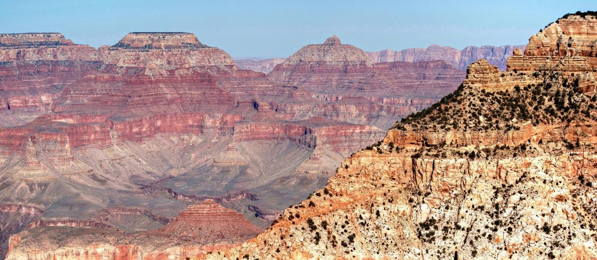 Close up of a coloured cliff rock face at the Grand Canyon, USA