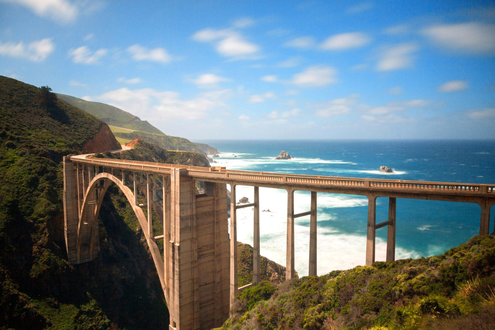 View of the Bixby Bridge on California's west coast