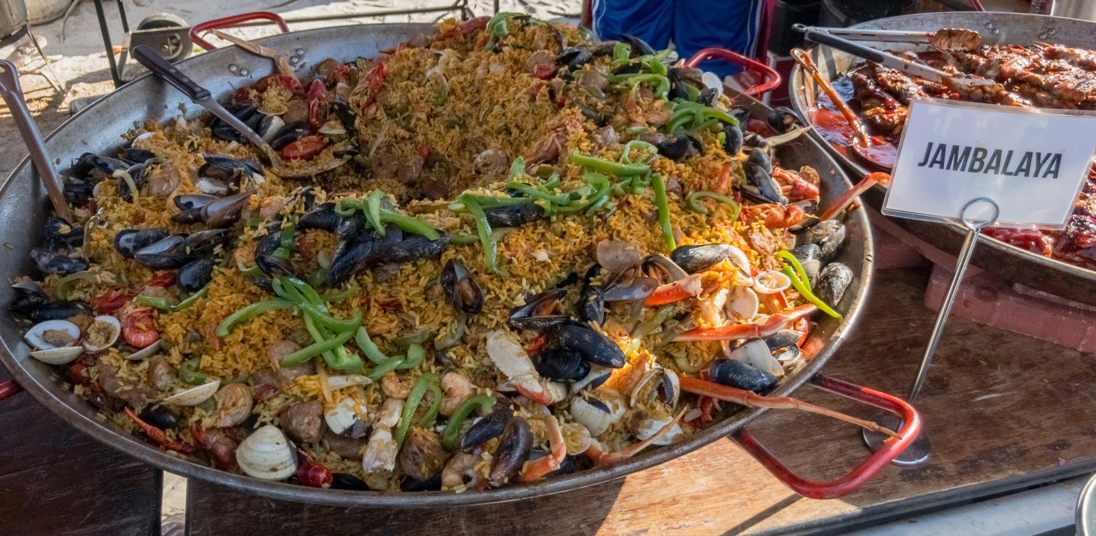 Large pot of Jambalaya at a street market in New Orleans, Louisiana