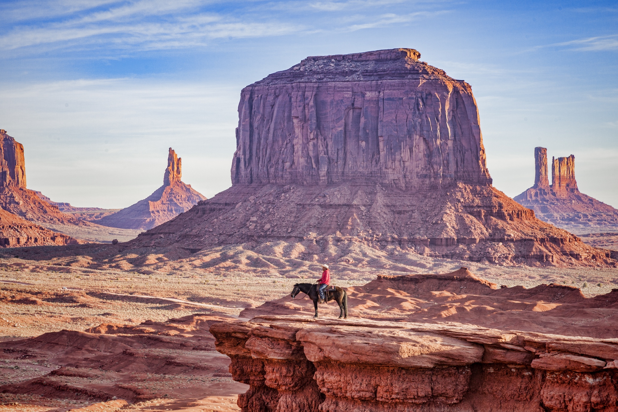 Navajo horseman in Monument Valley, USA