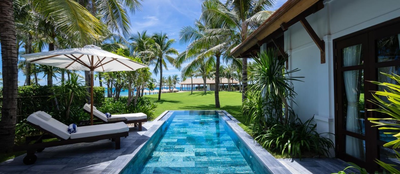 Private villa pool at The Anam resort in Cam Ranh, Vietnam