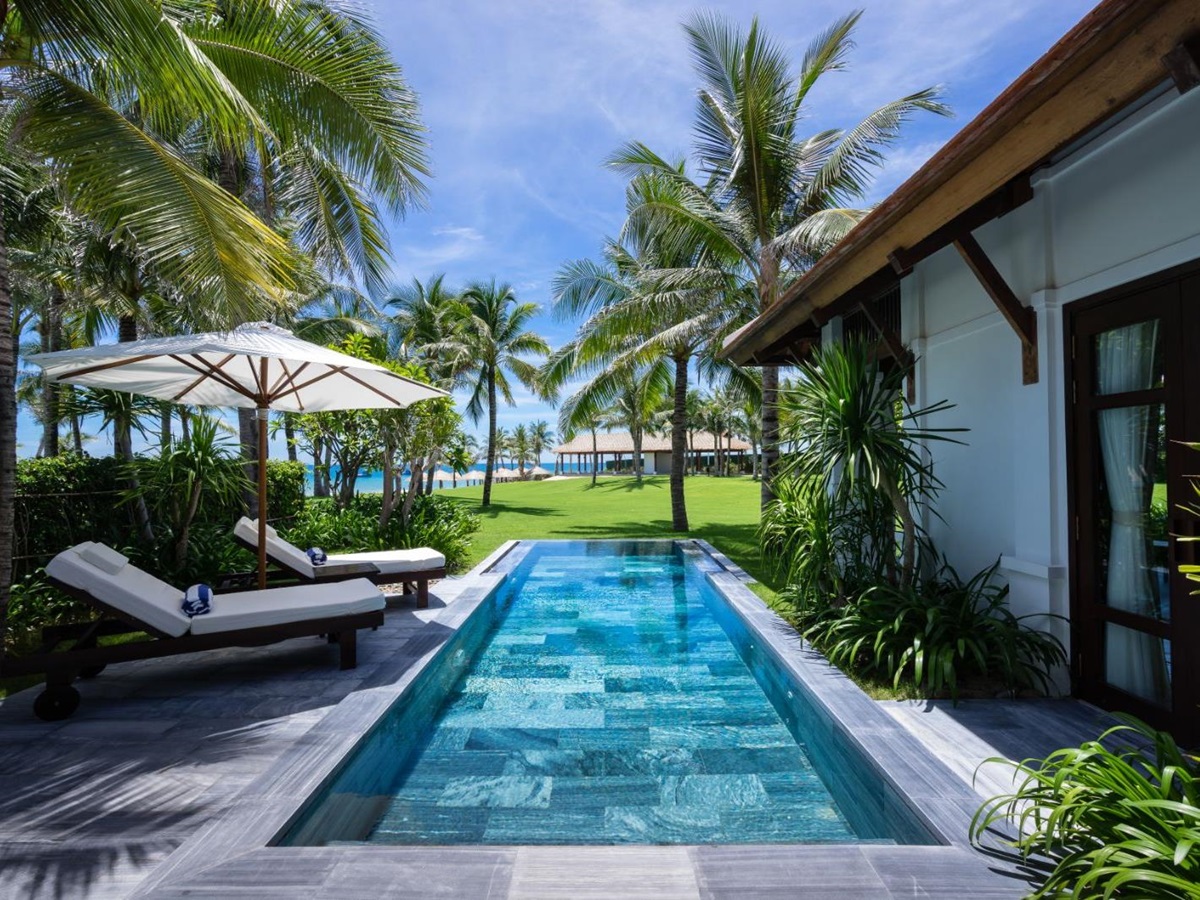 Private villa pool at The Anam resort in Cam Ranh, Vietnam