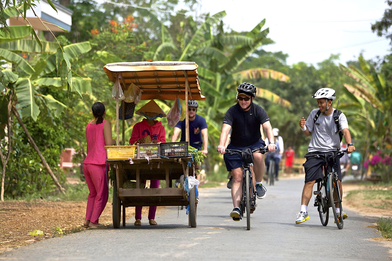 Biking excursion from the Aqua Mekong river cruise in Vietnam
