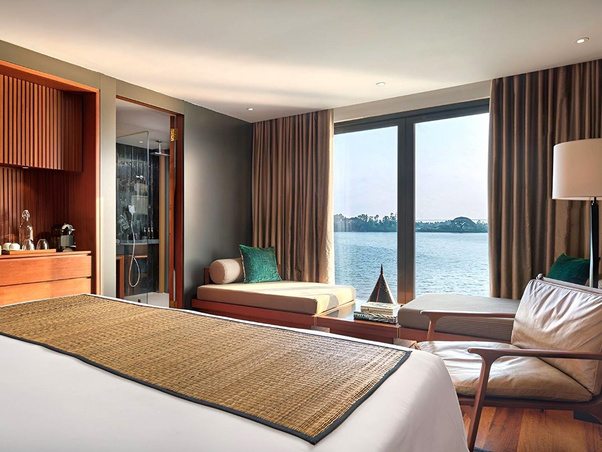 Non balcony suite onboard the Aqua Mekong river cruise in Vietnam