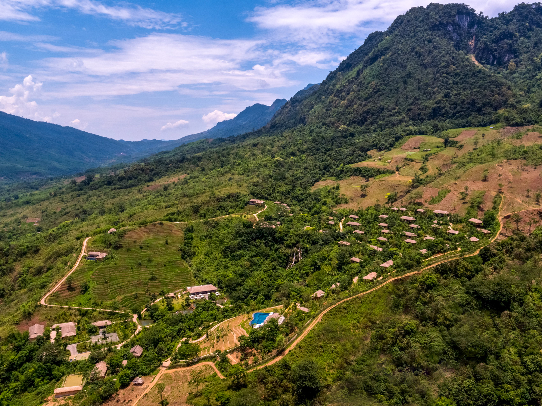 Aerial view of Avana Retreat in Vietnam