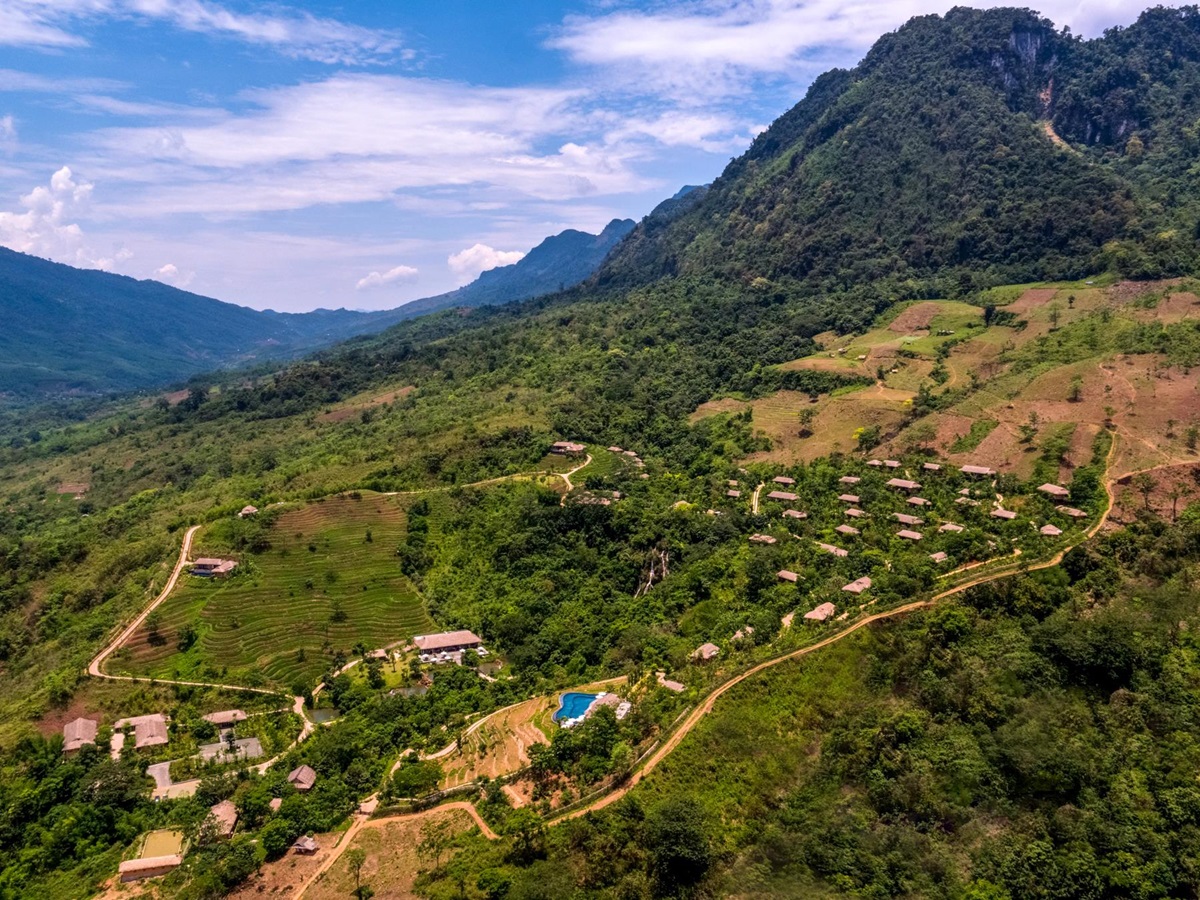 Aerial view of Avana Retreat in Vietnam