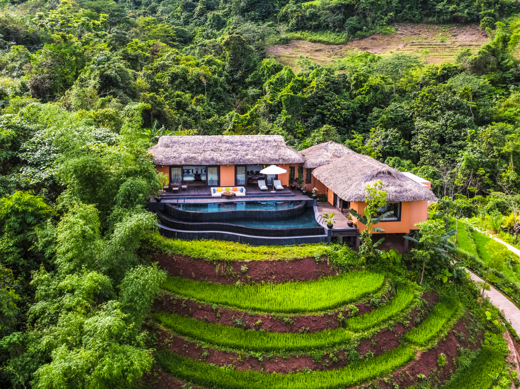 Aerial view of the Avana Retreat in Vietnam