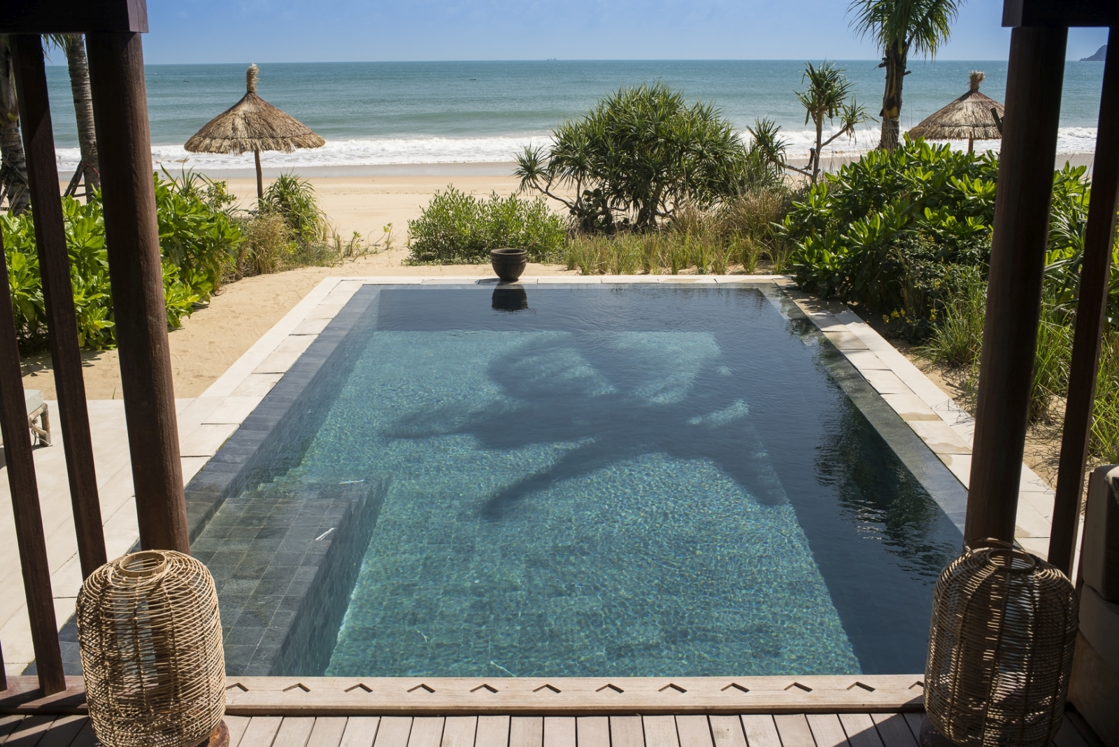 Private pool of a Beach Pool Villa at luxury resort Zannier Bai San Ho in Vietnam