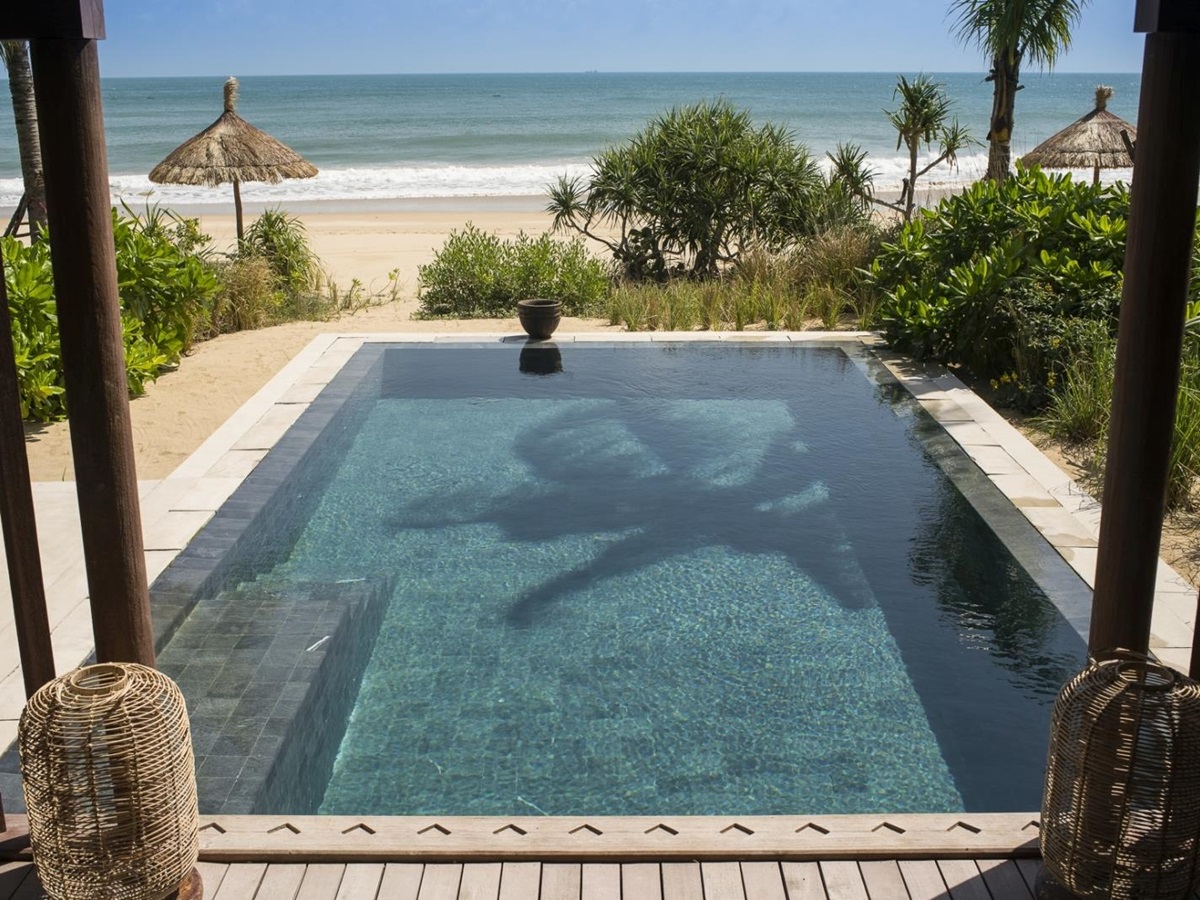 Private pool of a Beach Pool Villa at luxury resort Zannier Bai San Ho in Vietnam