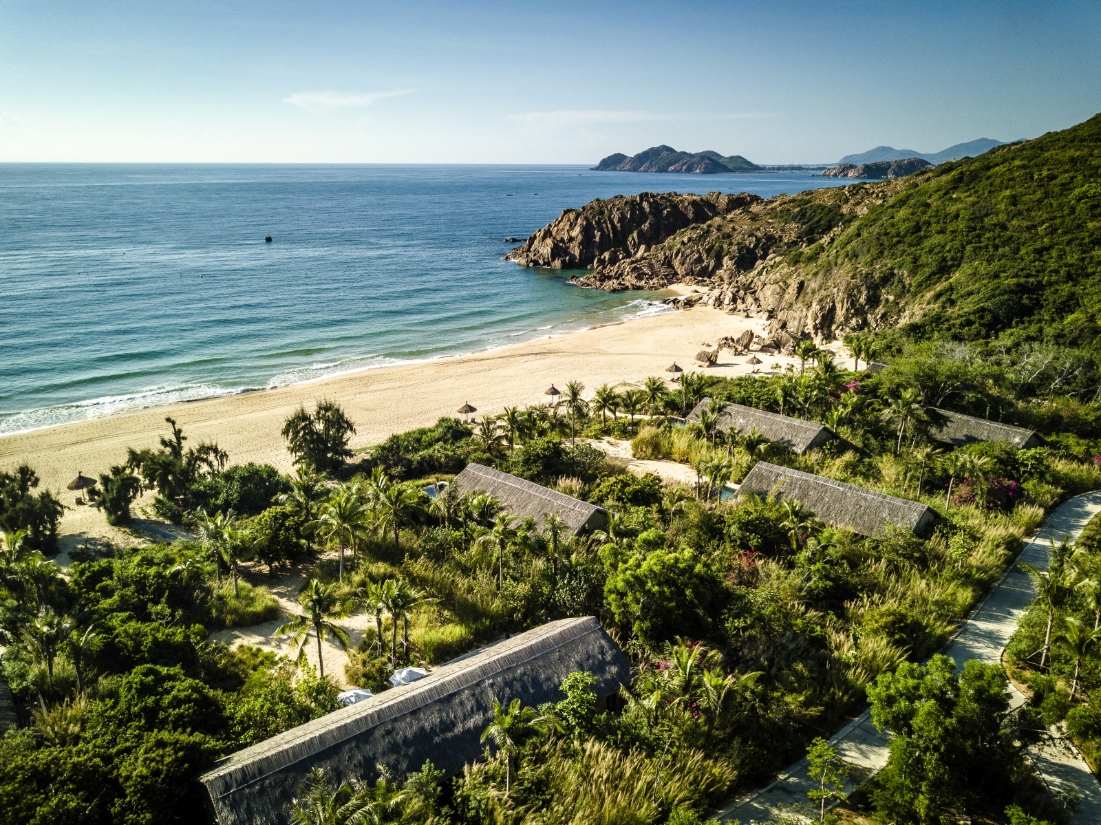 Beach Pool Villas hidden in the gardens of luxury resort Zannier Bai San Ho in Vietnam
