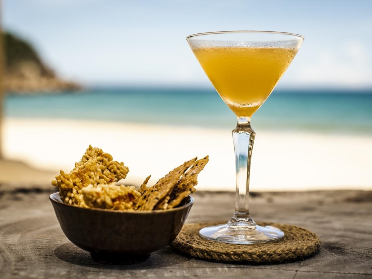Cocktails on the beach at luxury resort Zannier Bai San Ho in Vietnam