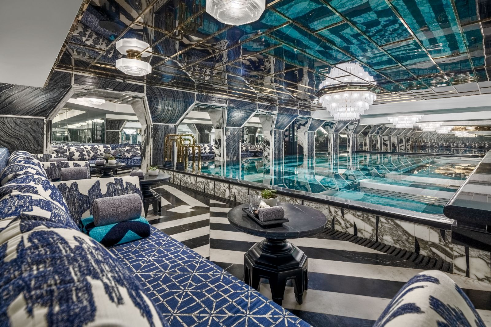 Indoor swimming pool at Capella Hanoi