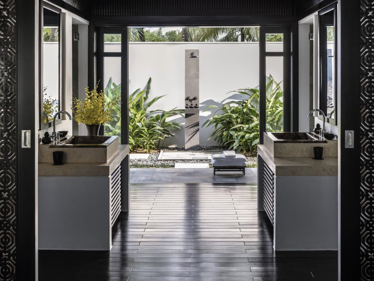 Bathroom of a villa at the Four Seasons Hoi An Nam Hai Vietnam