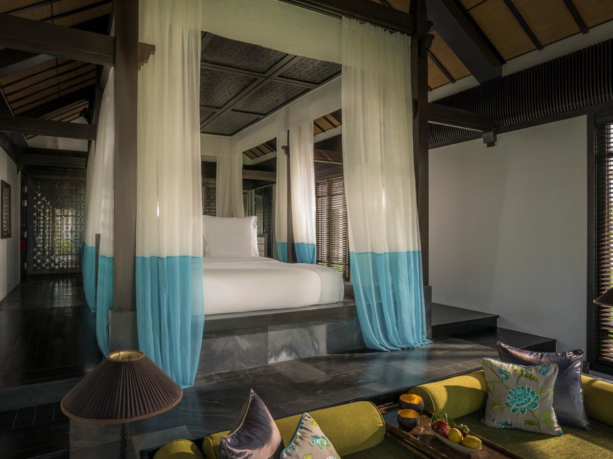 Bedroom in a one bedroom villa at luxury resort Four seasons Nam Hai
