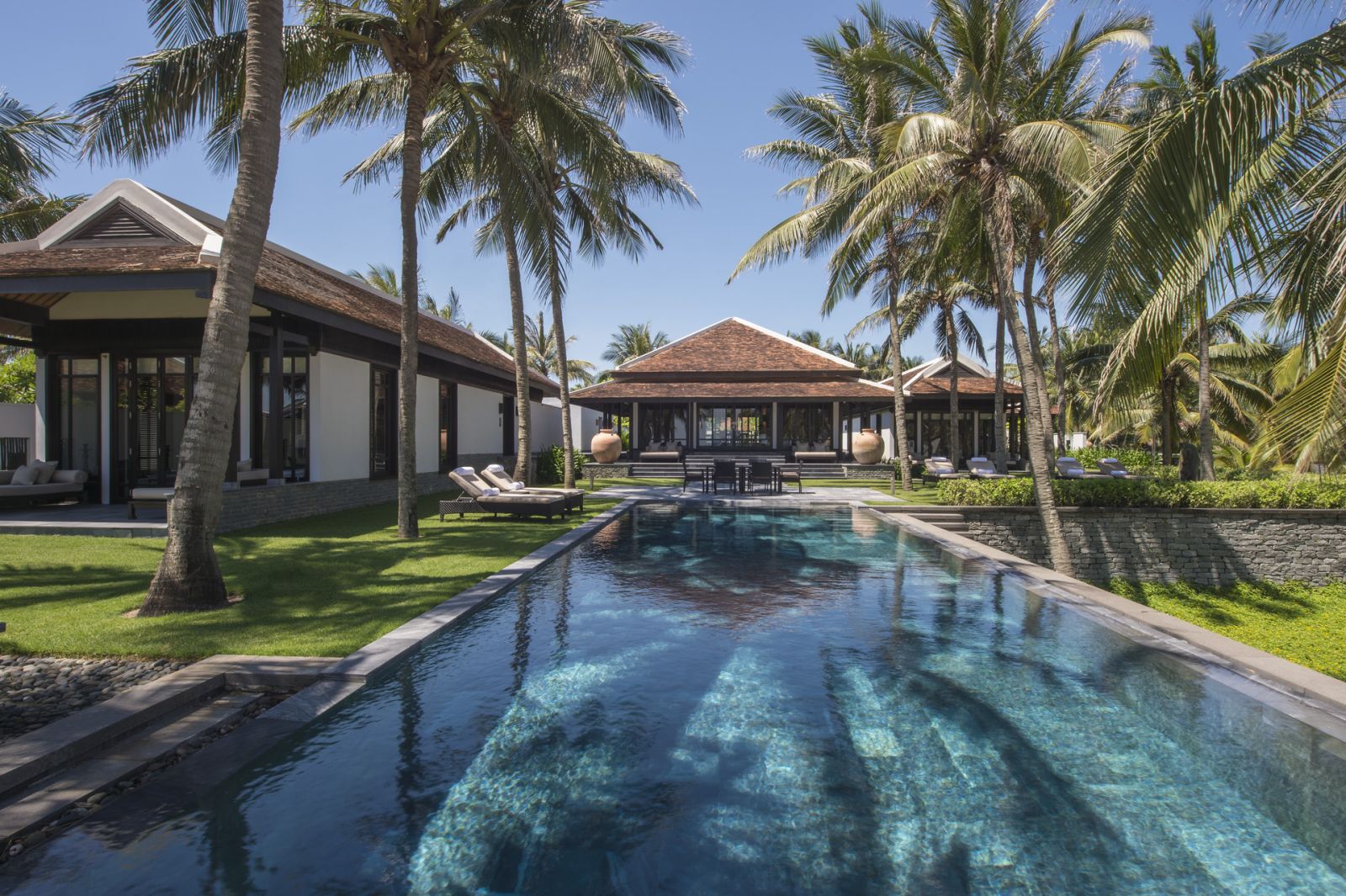 Villa and pool at the Four Seasons Hoi An Nam Hai Vietnam