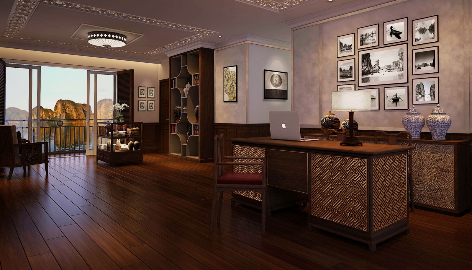 The lobby on the Ginger Ship Hotel