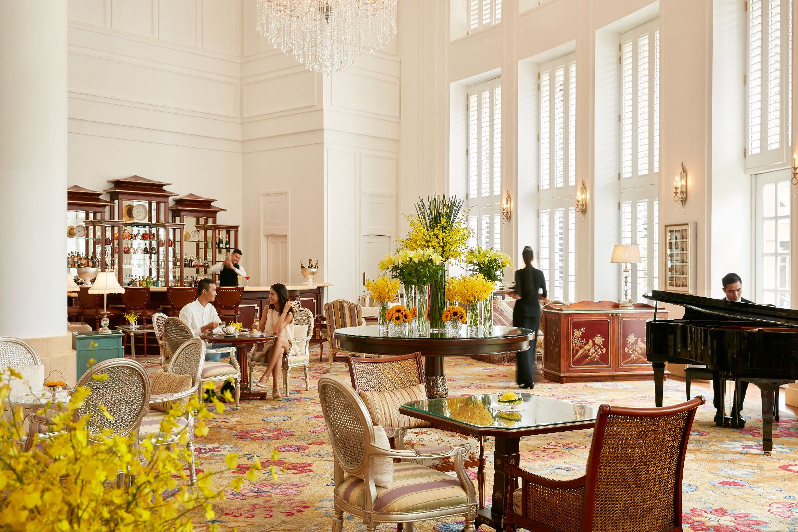Elegant lounge at the Park Hyatt Saigon in Vietnam
