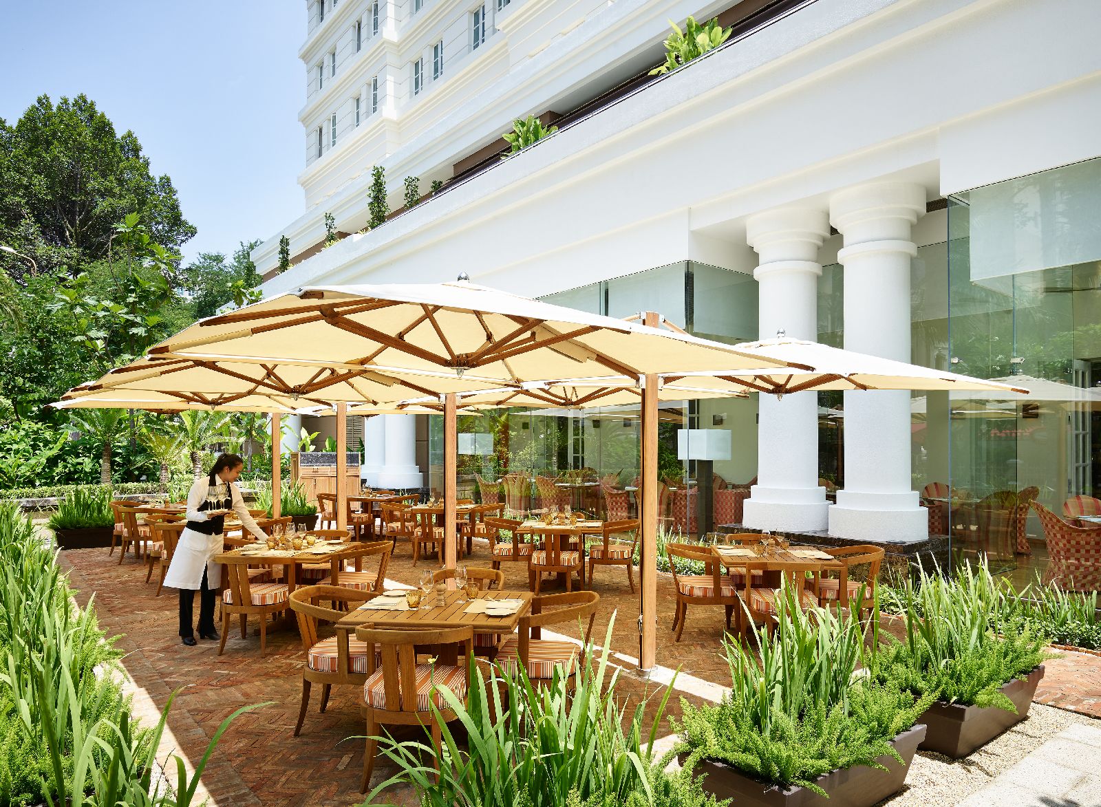 Restaurant terrace at the Park Hyatt Saigon in Vietnam