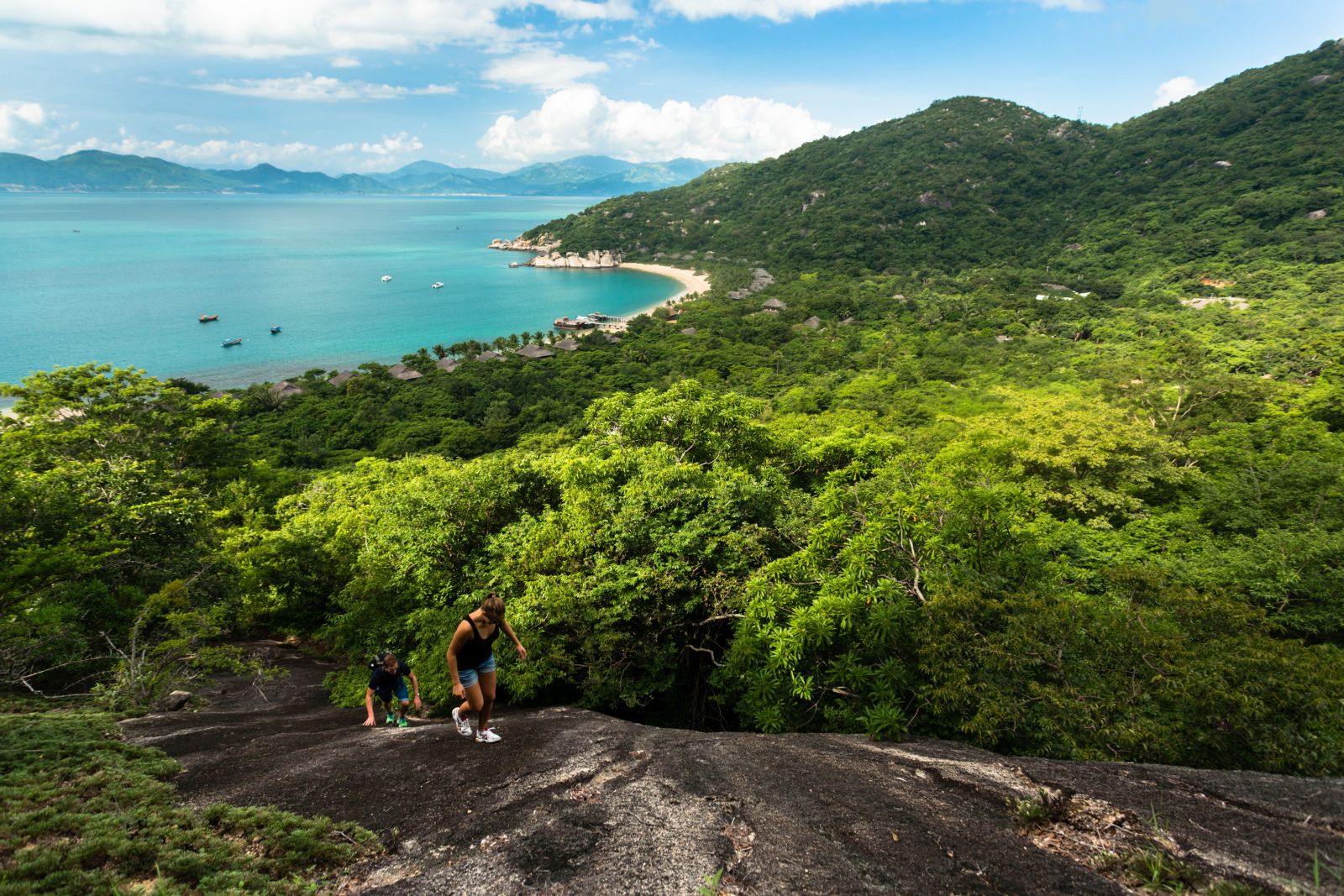 Hiking trail with beach view at Six Senses Ninh Van Bay Vietnam