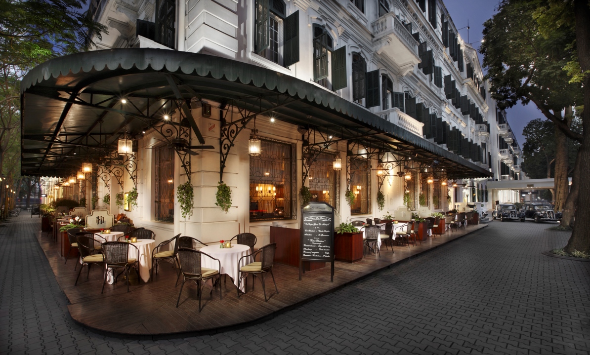The restaurant of the Hotel Metropole in Vietnam