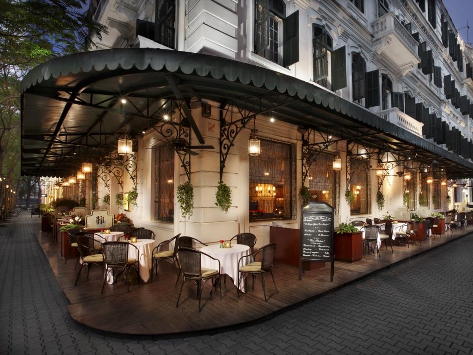 The restaurant of the Hotel Metropole in Vietnam