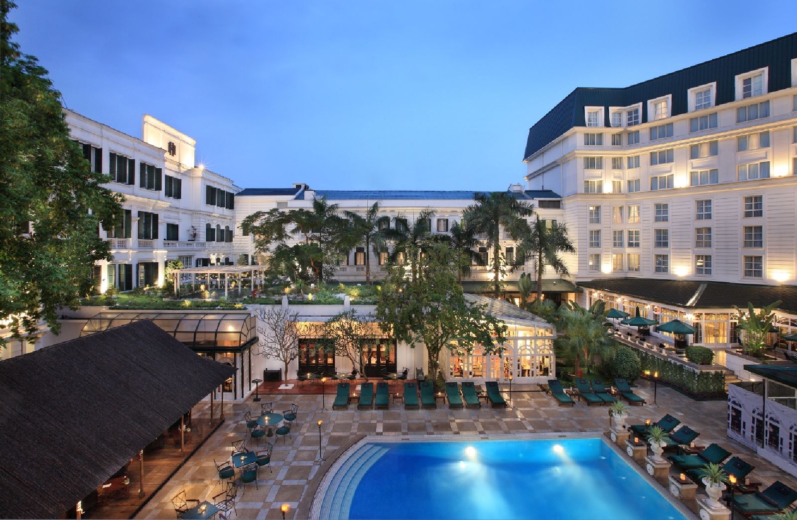 Swimming pool of the Sofitel Legend Metropole Hanoi Vietnam