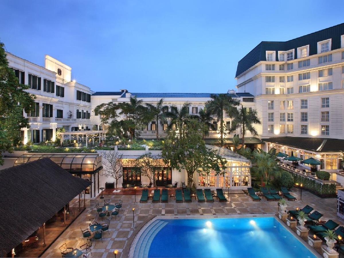 Swimming pool of the Sofitel Legend Metropole Hanoi Vietnam