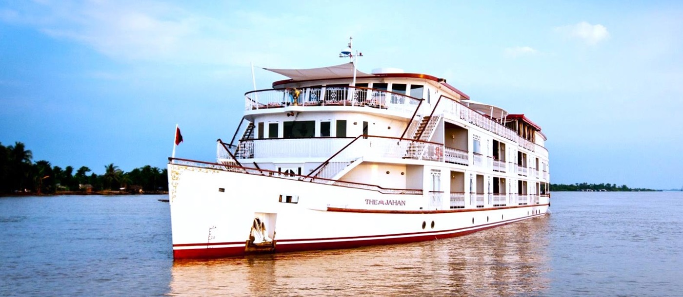 Exterior view of The Jahan Mekong River cruise in Vietnam