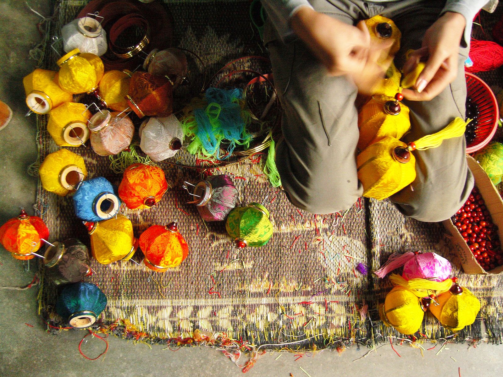 Traditional lantern making in Hoi An, Vietnam