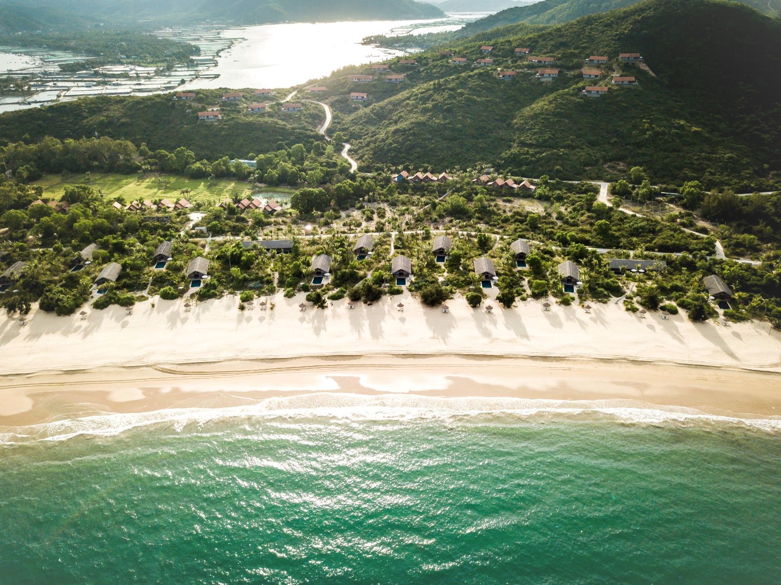 Zannier Bai San Ho aerial beach shot in Vietnam