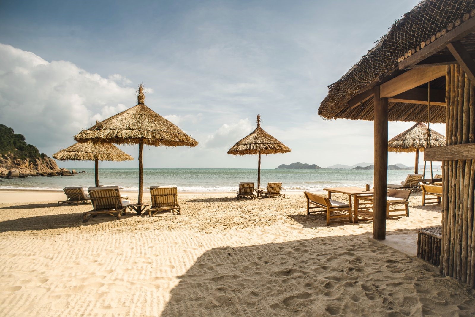 Zannier Bai San Ho beach seating area in Vietnam