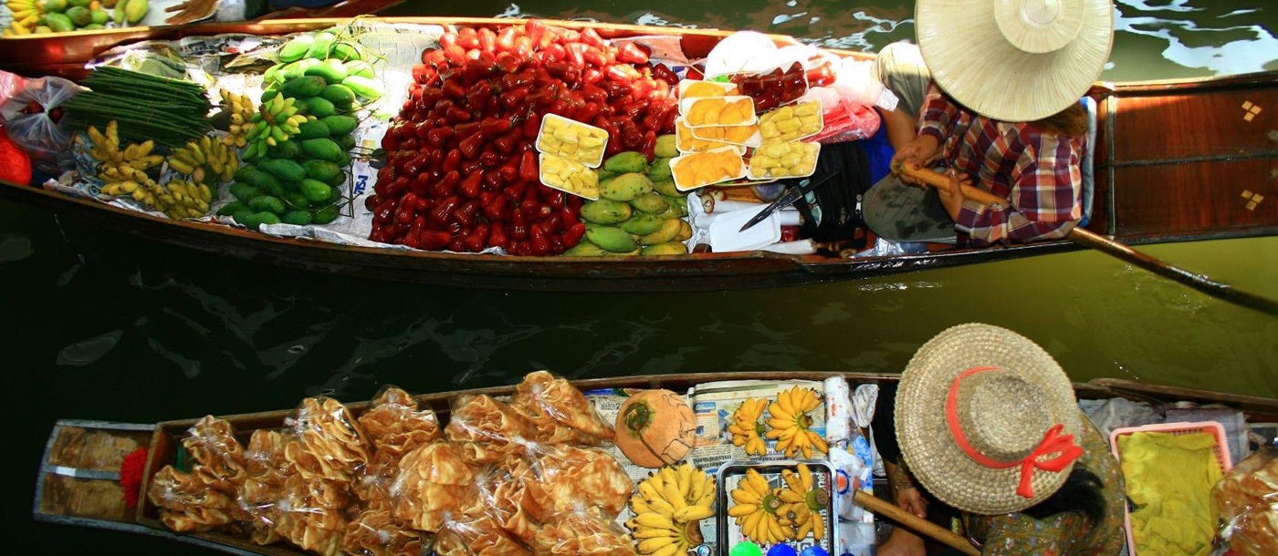 The floating market in Vietnam